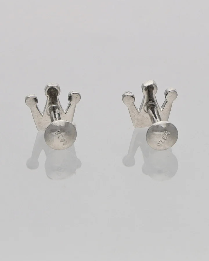 Crown Studs in 92.5 Silver
