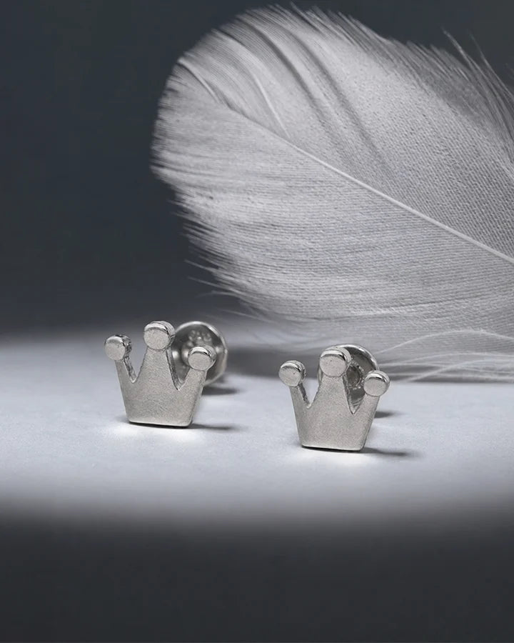 Crown Studs in 92.5 Silver