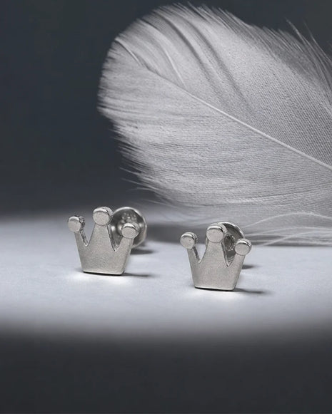 Crown Studs in 92.5 Silver