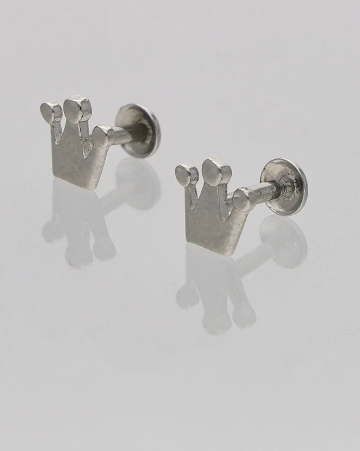 Crown Studs in 92.5 Silver
