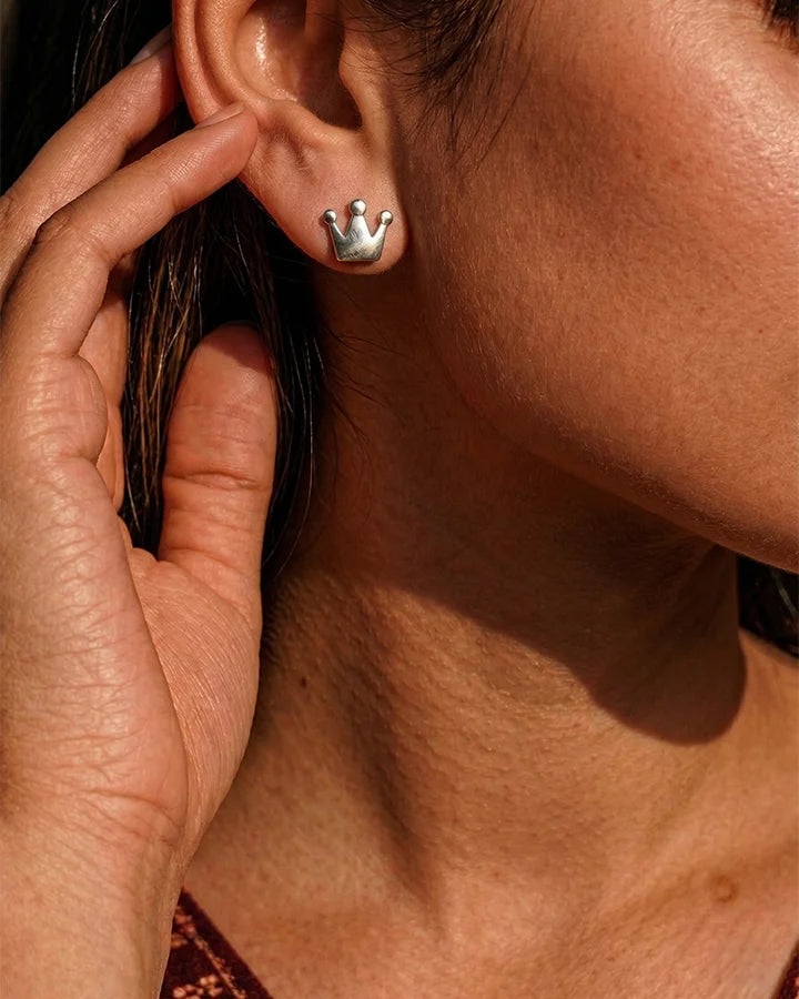 Crown Studs in 92.5 Silver