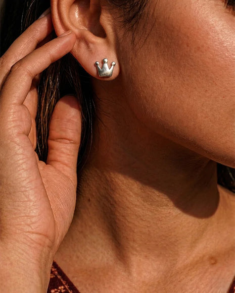 Crown Studs in 92.5 Silver