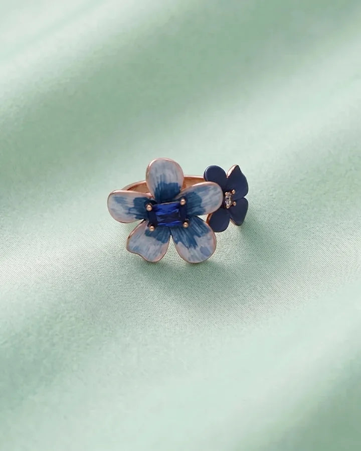 Dual Flora Ring in 92.5 Silver