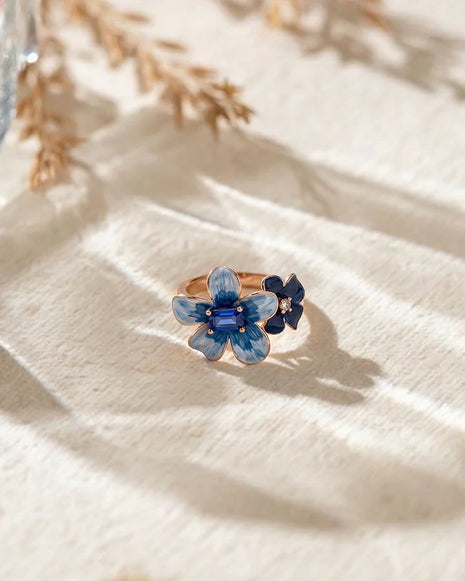 Dual Flora Ring in 92.5 Silver