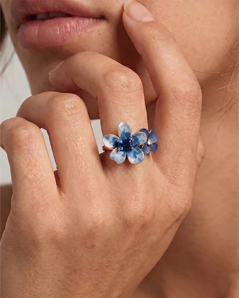 Dual Flora Ring in 92.5 Silver