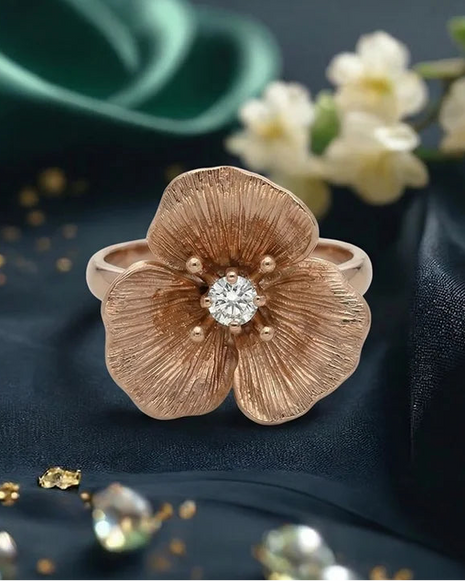 Celeste Rose Ring in 92.5 Silver