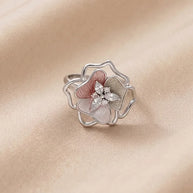 Pink Flora Ring in 92.5 Silver