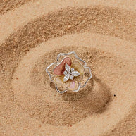 Pink Flora Ring in 92.5 Silver