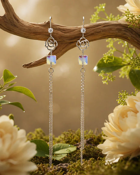 Crystal Drift Earrings in 92.5 Silver