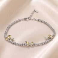 Yellow Butterfly Bracelet  in 92.5 Silver