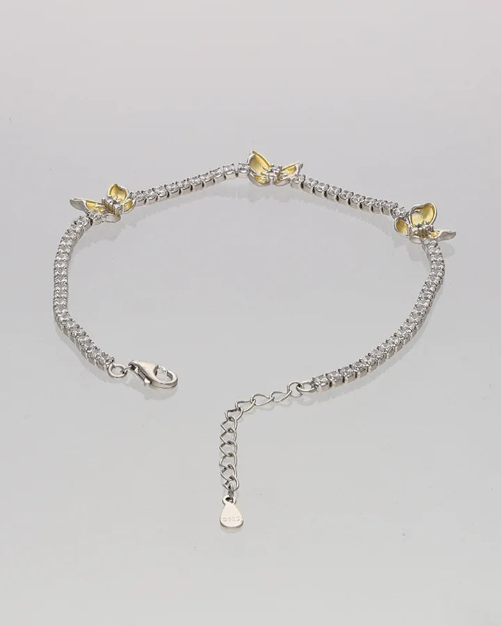 Yellow Butterfly Bracelet  in 92.5 Silver