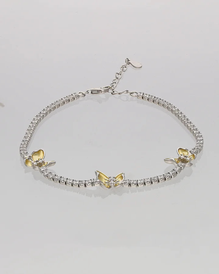 Yellow Butterfly Bracelet  in 92.5 Silver
