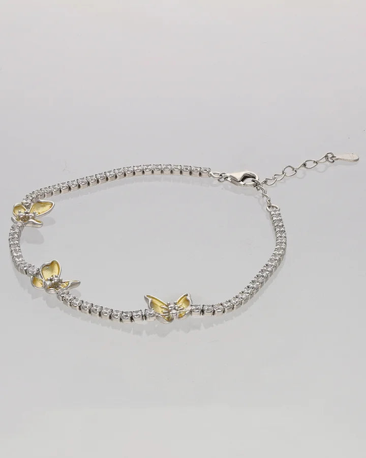 Yellow Butterfly Bracelet  in 92.5 Silver