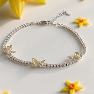 Yellow Butterfly Bracelet  in 92.5 Silver