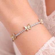 Yellow Butterfly Bracelet  in 92.5 Silver