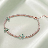 Green Flora Bracelet  in 92.5 Silver