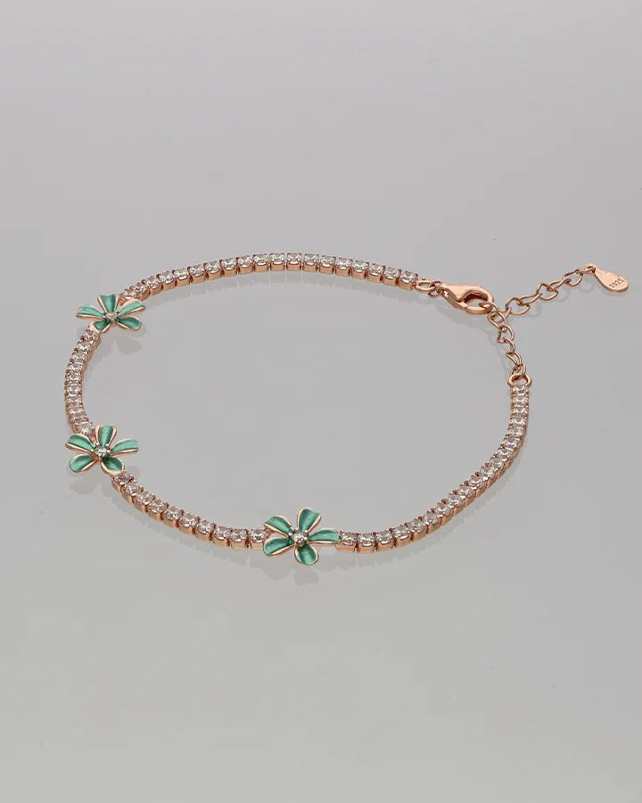 Green Flora Bracelet  in 92.5 Silver