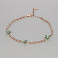 Green Flora Bracelet  in 92.5 Silver