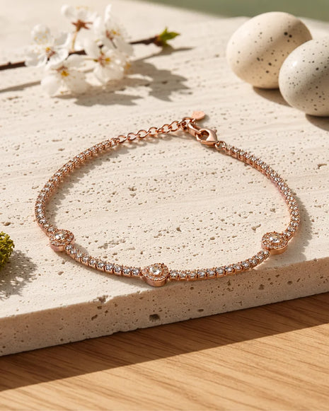 Pink Aura Bracelet in 92.5 Silver