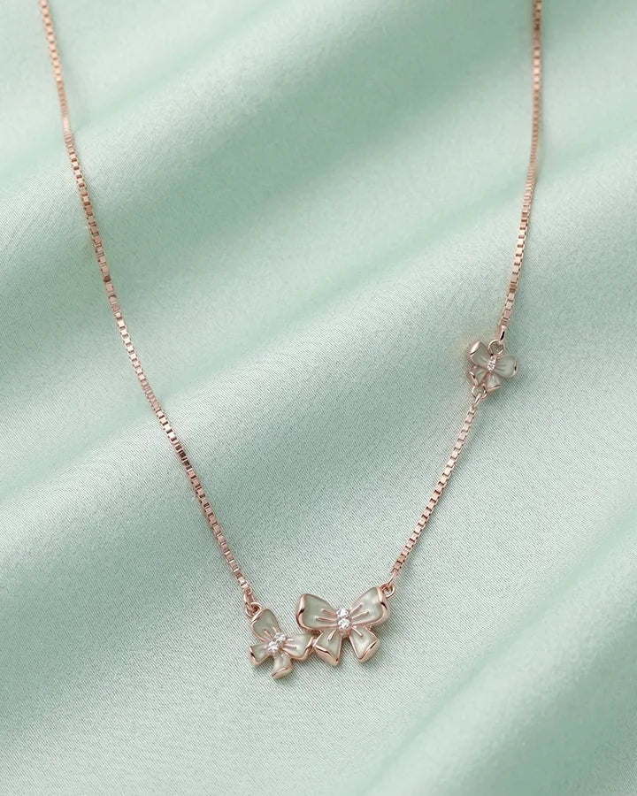 Twin Bow Chain  in 92.5 Silver