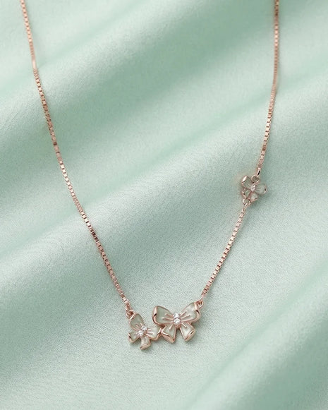 Twin Bow Chain  in 92.5 Silver