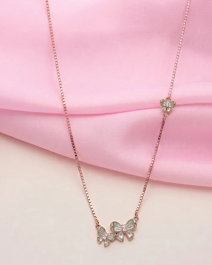 Twin Bow Chain  in 92.5 Silver