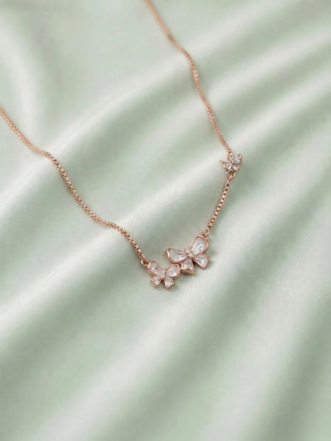 Dual Bow Chain  in 92.5 Silver