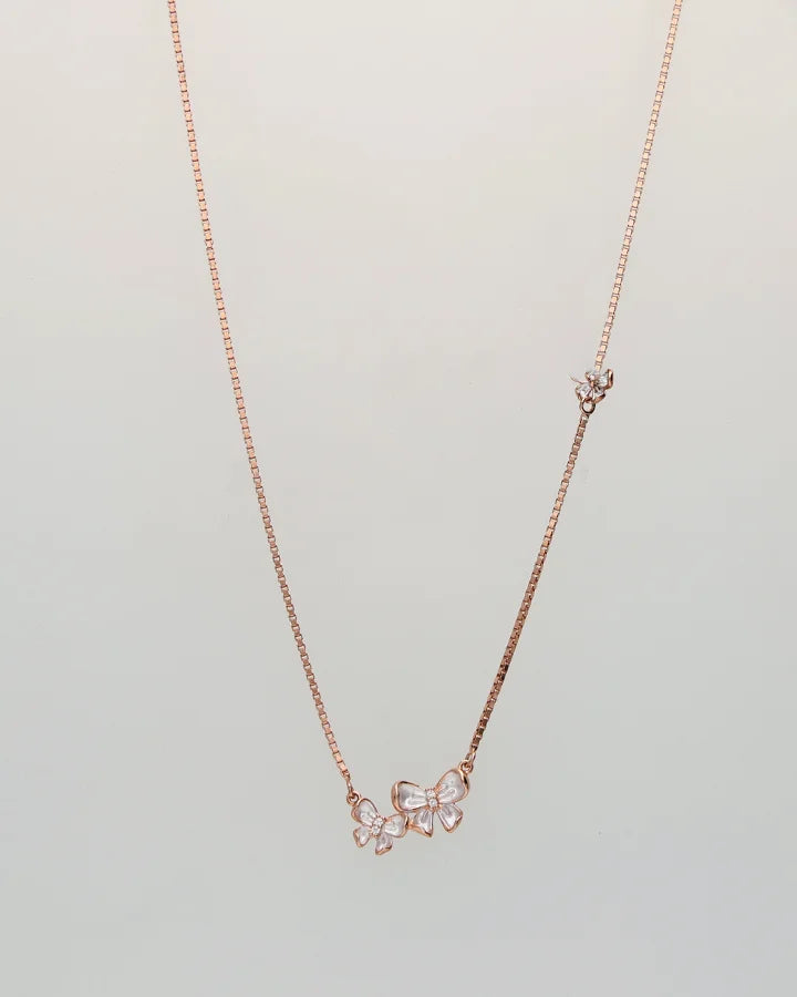 Dual Bow Chain  in 92.5 Silver