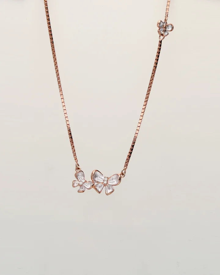Dual Bow Chain  in 92.5 Silver