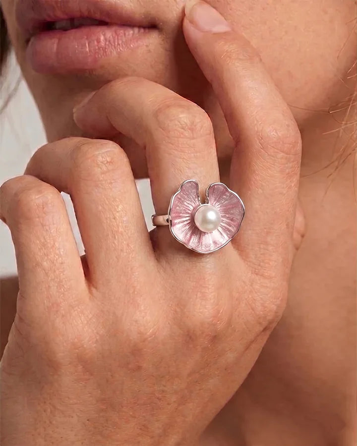 Luna Pearl Ring in 92.5 Silver