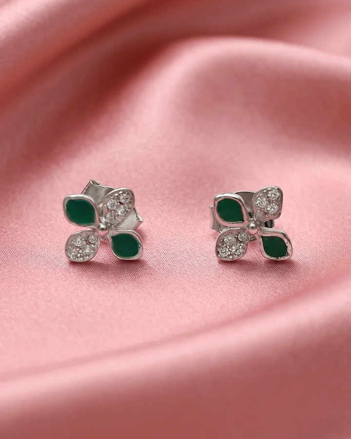 Panna Pushp Studs 92.5 Silver