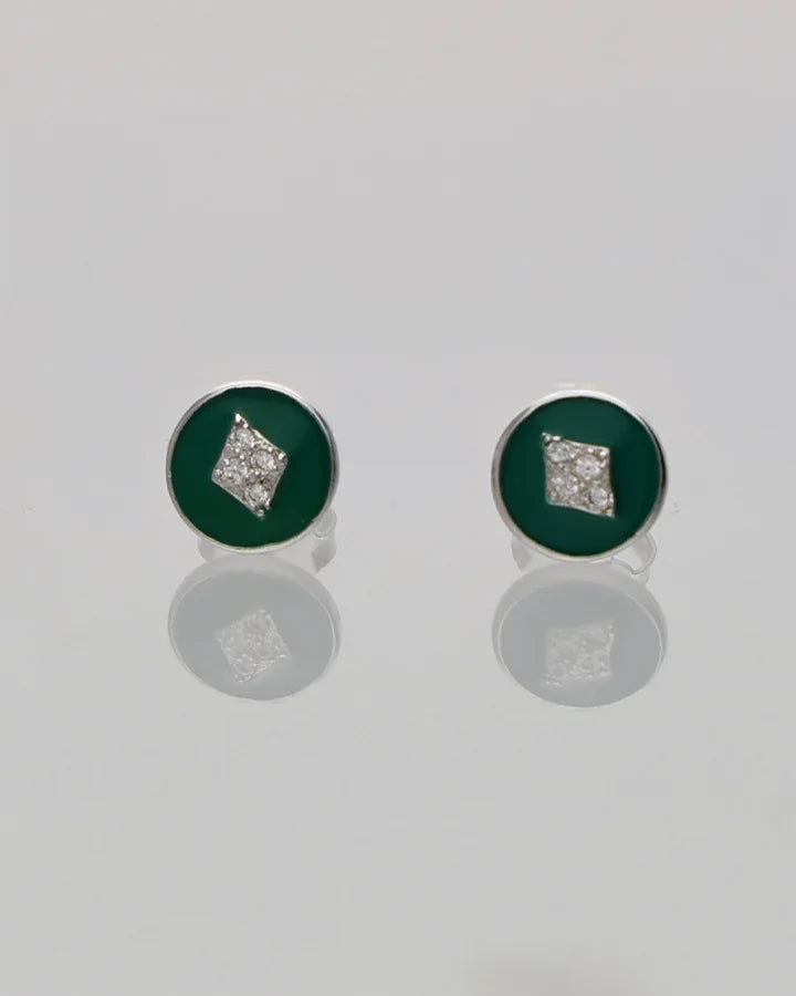 Hara Chakra Studs 92.5 Silver