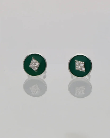 Hara Chakra Studs 92.5 Silver