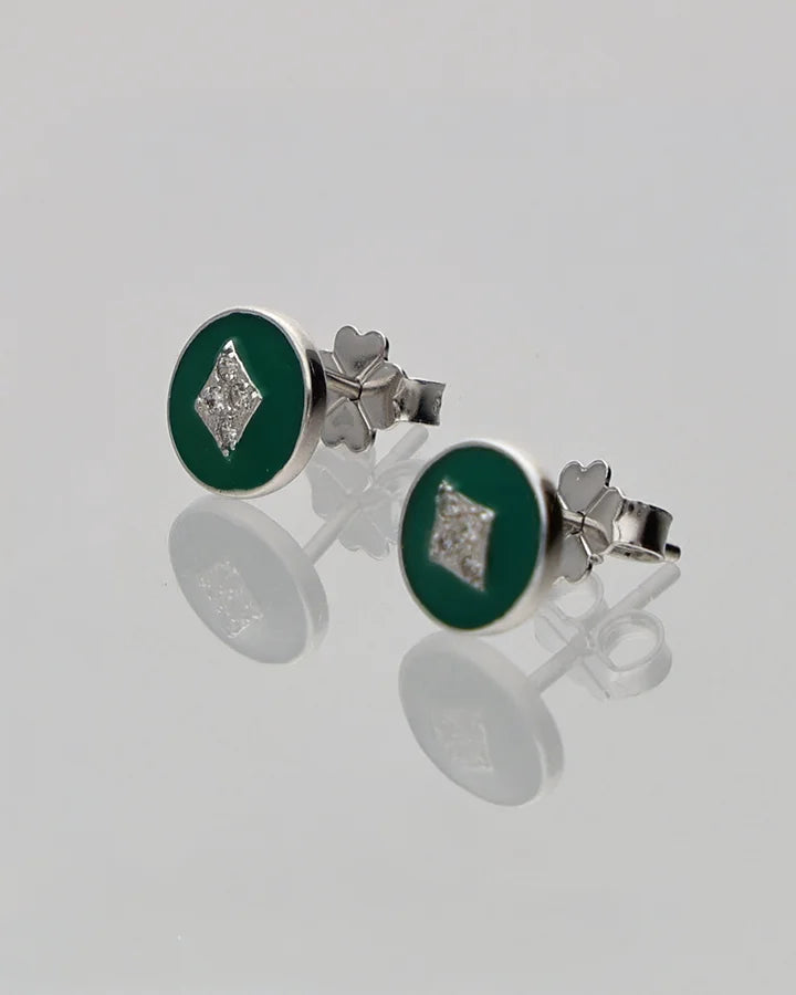 Hara Chakra Studs 92.5 Silver
