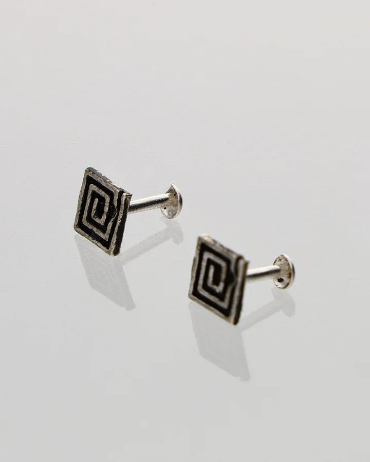 Virasat Square Studs 92.5 Silver