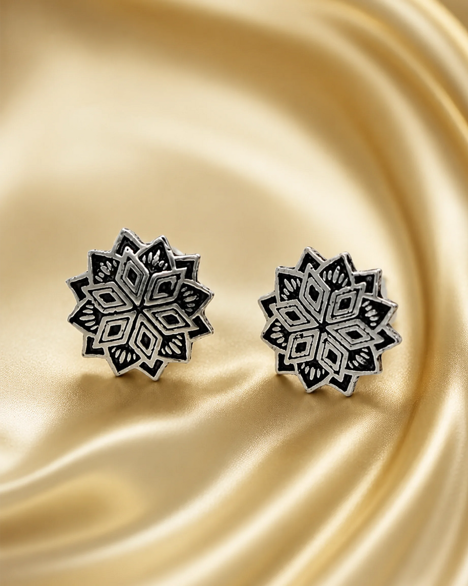 Meher Floral Studs 92.5 Silver