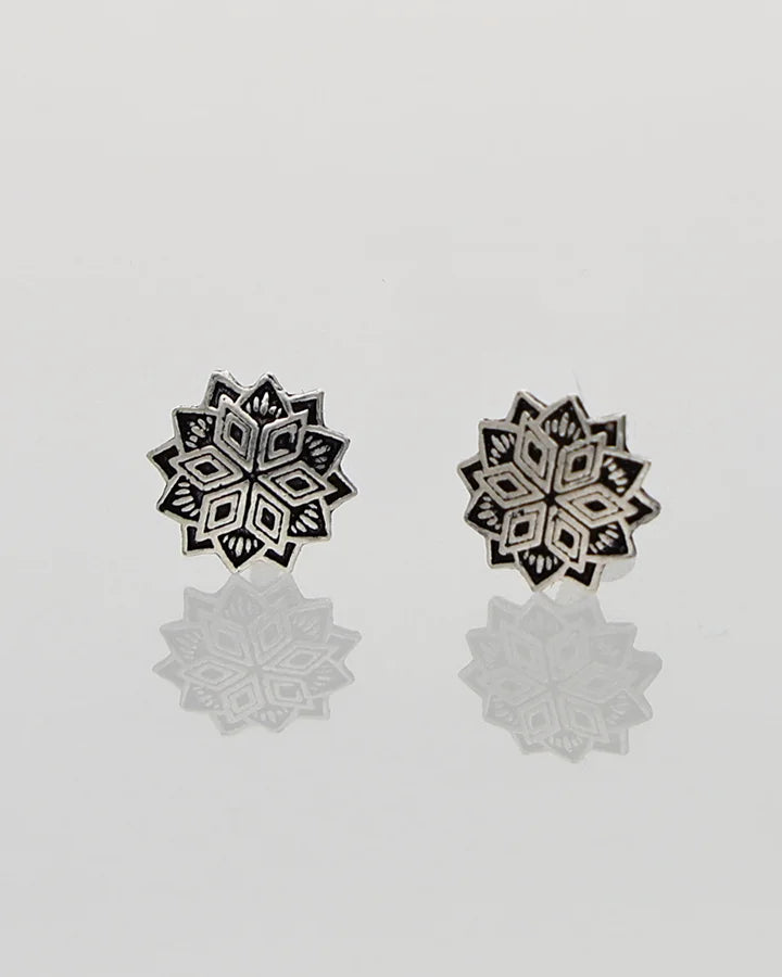 Meher Floral Studs 92.5 Silver