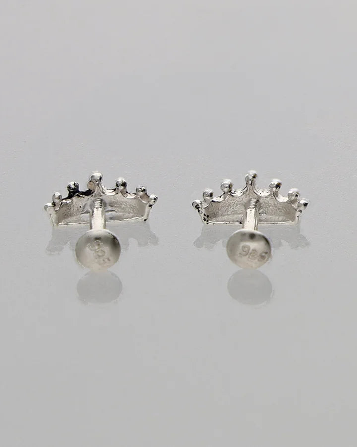 Shehenshah Crown Studs 92.5 Silver