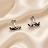 Shehenshah Crown Studs 92.5 Silver
