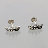 Shehenshah Crown Studs 92.5 Silver