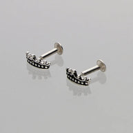 Shehenshah Crown Studs 92.5 Silver