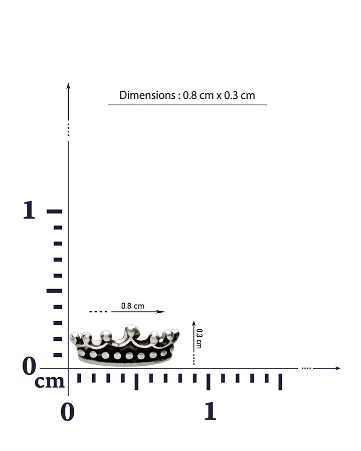 Shehenshah Crown Studs 92.5 Silver