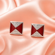 Laal Chauk Studs 92.5 Silver