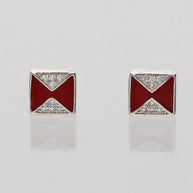 Laal Chauk Studs 92.5 Silver