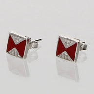 Laal Chauk Studs 92.5 Silver