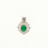 Emerald Aura Pendant Set in 92.5 Silver