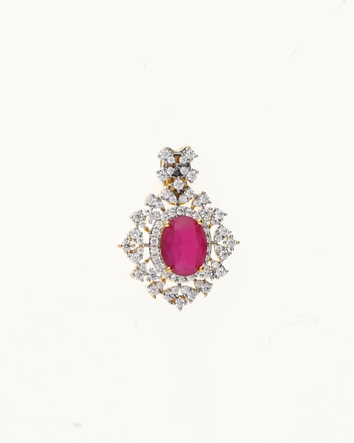 Crimson Radiance Pendant Set in 92.5 Silver