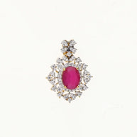 Crimson Radiance Pendant Set in 92.5 Silver