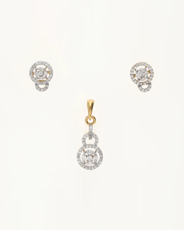 Pearl Drop Charm Pendant Set in 92.5 Silver