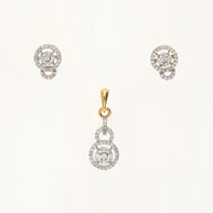 Pearl Drop Charm Pendant Set in 92.5 Silver
